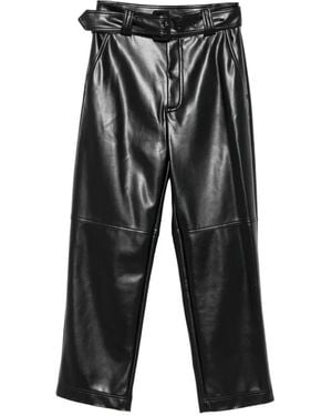 Twinset Belted Faux-Leather Trousers - Black