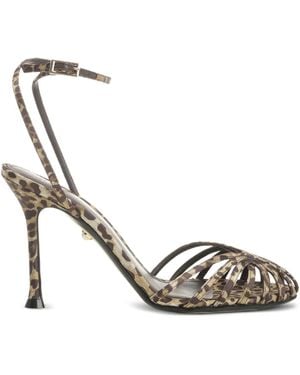 ALEVI 95Mm Ally Leopard-Print Sandals - Metallic