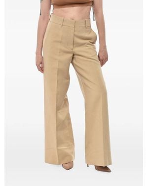 Off-White c/o Virgil Abloh Logo-Embroidered Wide-Leg Trousers - Natural