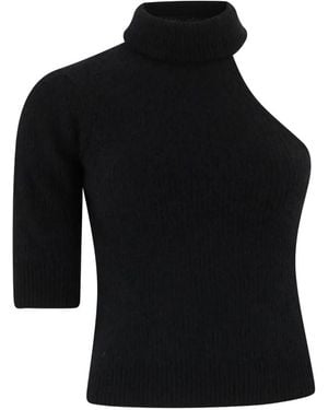 Roberto Collina One-Shoulder-Pullover Mit Rollkragen - Schwarz