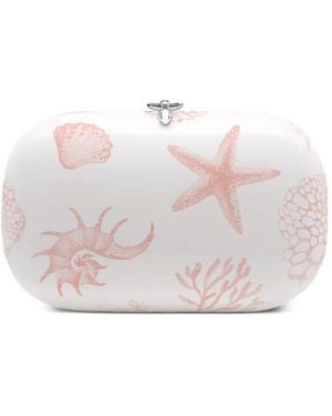 Jeffrey Levinson Elina Plus Printed Clutch Bag - White