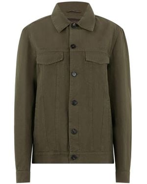 Slowear Button-Up Denim Jacket - Green