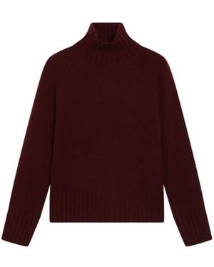 Max Mara High-Neck Raglan-Sleeve Sweater - Red