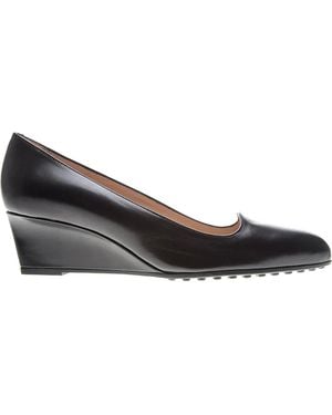 Tod's Low Wedge Court Shoes - Black