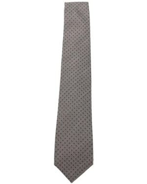 Barba Napoli Micro-Pattern Silk Tie - White