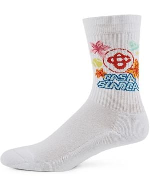 CASABLANCA Collage D'Icones Socks - White