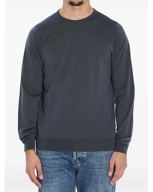 John Smedley Sweatshirt mit Rundhalsausschnitt - Grau