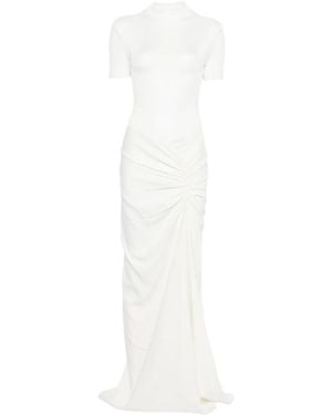 Christopher Esber Fusion Draped Mock-Neck Maxi Dress - White