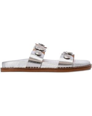 Kotris Sandals Sandalen im Metallic-Look - Weiß