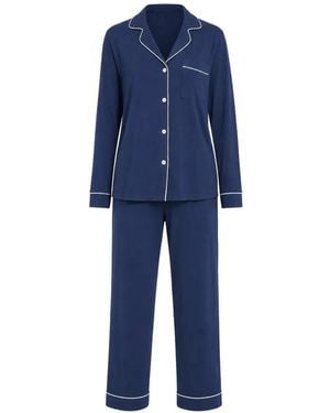 Eberjey Gisele Piping-Detail Pyjamas - Blue