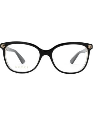 Gucci Occhiali Squadrati Con Logo - Marrone