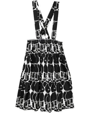 Comme des Garçons Bearbrick-Printed Skirt - Black