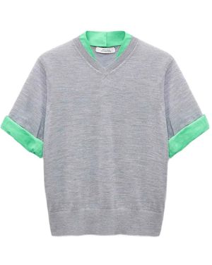 Dorothee Schumacher Layered-Effect V-Neck T-Shirt - Grey