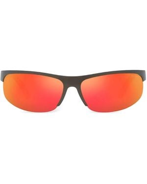 Miu Miu Metal-Detail Shield Sunglasses - Red