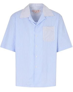 Marni Striped-Pattern Shirt - Blue