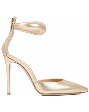Gianvito Rossi Metallic Ankle-Strap Court Shoes