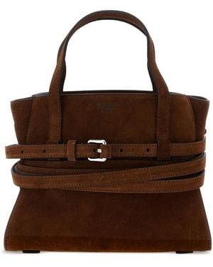 Moschino Tie Me Belt-detail Suede Tote Bag - ブラウン