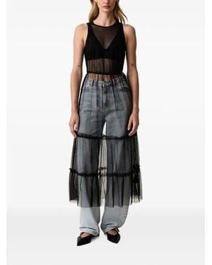 AllSaints Polka-Dot Tiered Dress - Black