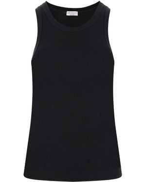 Brunello Cucinelli Tanktop mit Monili-Kette - Schwarz