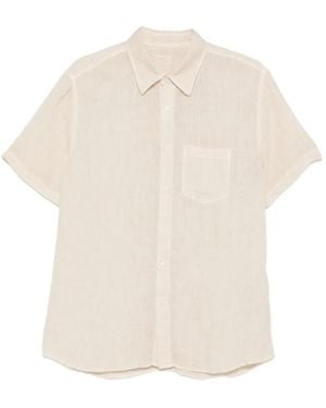 120% Lino Short-Sleeve Chest-Pocket Shirt - White