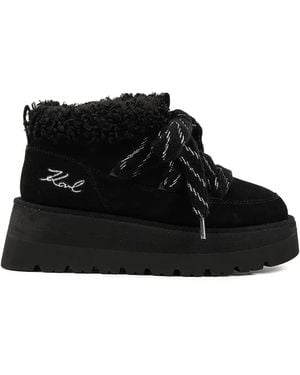 KARL LAGERFELD Skylar Signature-Detail Platform Boots - Black