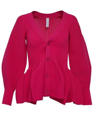 CFCL Cárdigan Con Peplum Y Manga Farol - Rojo