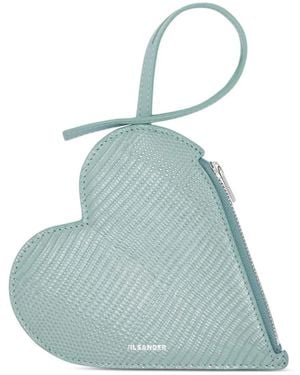 Jil Sander Heart-Shaped Leather Pouch - Blue