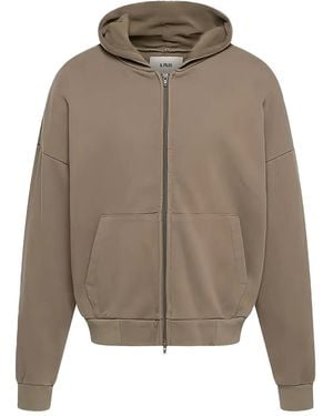 O.FILES Felpa Origami Con Cappuccio E Zip - Grigio