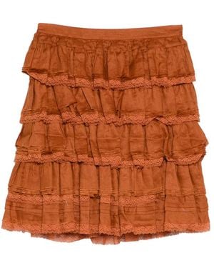 ShuShu/Tong Mini-Rok Met Ruches - Bruin