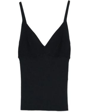 P.A.R.O.S.H. V-Neck Knit Top - Black