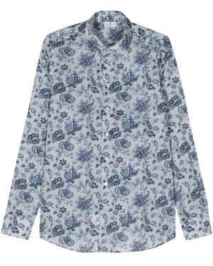Etro Paisley-Print Cotton Shirt - Blue