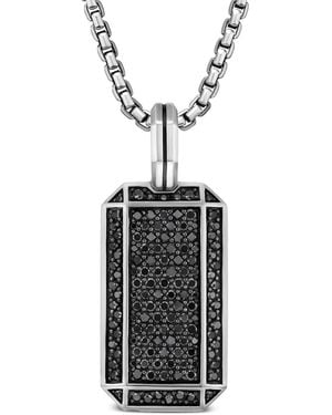 David Yurman Octagonal Sterlingsilber-Anhänger Mit Diamanten 27Mm - Weiß