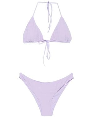 MC2 Saint Barth Leah Houndstooth-Pattern Bikini - Purple