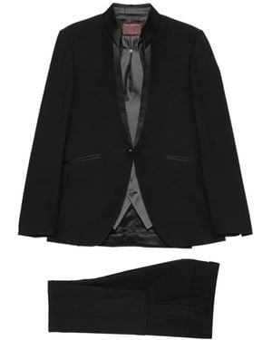 Carlo Pignatelli Mandarin-Collar Satin-Trim Wool Suit (Set Of Four) - Black