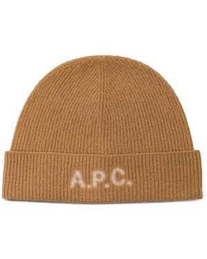 A.P.C. ロゴ ビーニー - ブラウン