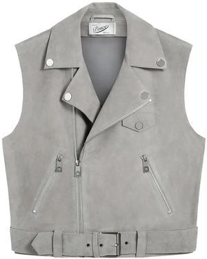 Pence Belt Zip Waistcoat - Gray