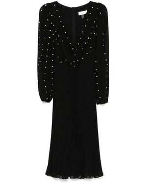 Nissa Crystal-Embellished Chiffon Midi Dress - Black