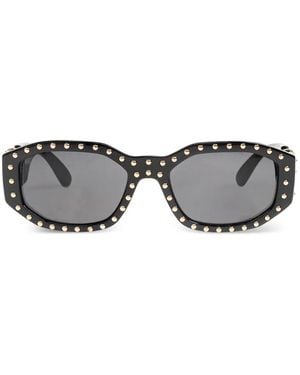 Versace スタッズ スクエアサングラス - グレー