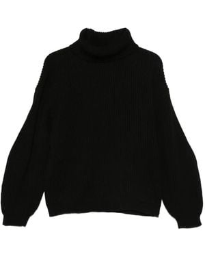 Semicouture タートルネック ニットトップ - ブラック