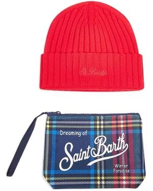 MC2 Saint Barth Aline Clutch Bag And Wengen Beanie Hat Set - White
