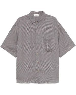 A PAPER KID Geometric-Pattern Shirt - Gray