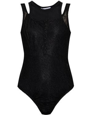 The Attico Canotta Con Design A Strati - Nero