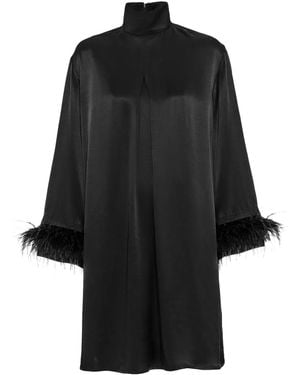 Sleeper Feather-Trim Minidress - Black