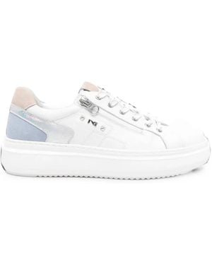 Nero Giardini Studded Zip-Detail Sneakers - White