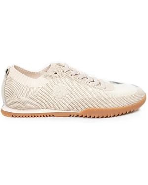 BOSS Logo-Embroidered Knit Trainers - White