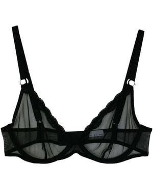 Fleur du Mal Reggiseno Semi Trasparente - Nero