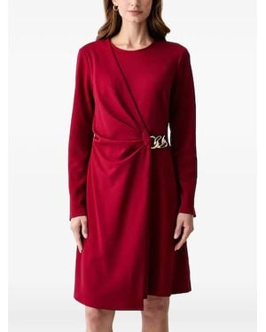 Joseph Ribkoff Chain-Detail Draped Mini Dress - Red