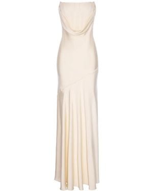 V:PM ATELIER Butter Strapless Maxi Dress - White