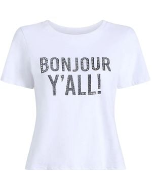 Cinq À Sept Bonjour Y'All Embellished T-Shirt - White