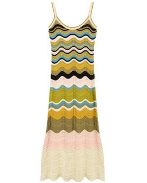 La DoubleJ Chevron-Knit Sundress - Metallic